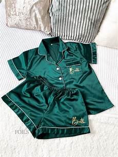Green Satin Pyjamas